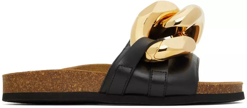 Черные шлепанцы с цепочками JW Anderson