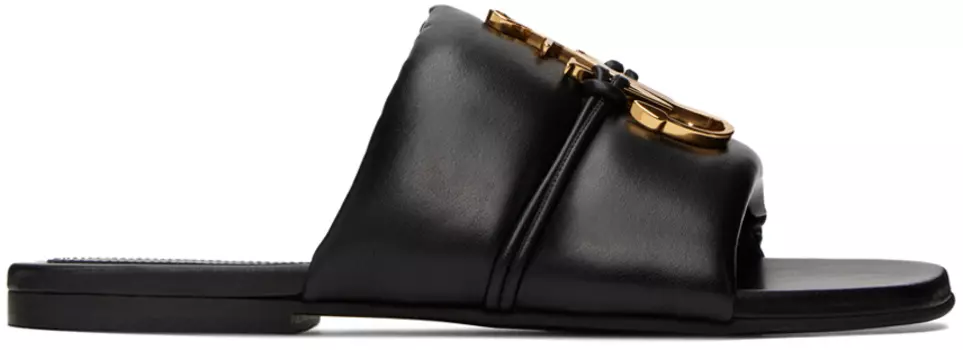 Черные шлепанцы с якорем JW Anderson