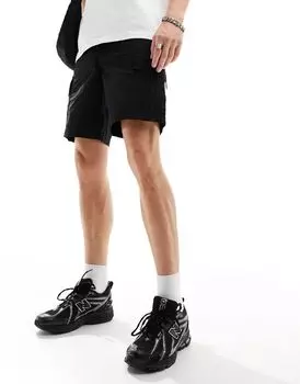 Черные шорты карго Selected Homme