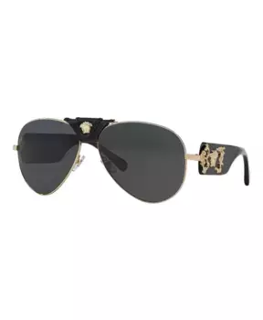 Черные солнцезащитные очки Versace, желтый