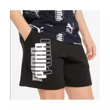 Черные спортивные шорты с логотипом Power для мальчиков PUMA, цвет negro