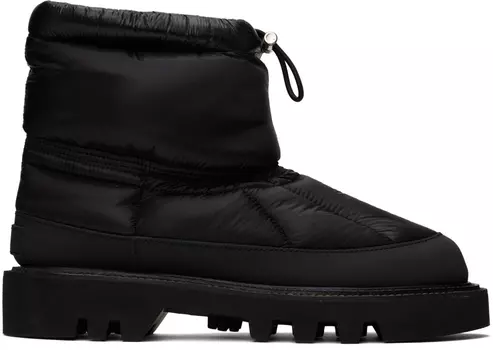 Черные стеганые ботинки sacai