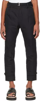 Черные стеганые брюки sacai