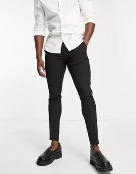 Черные супероблегающие элегантные брюки ASOS DESIGN