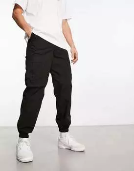 Черные суперсвободные брюки карго с рипстопом Jack & Jones Intelligence