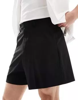 Черные свободные элегантные шорты ASOS