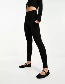 Черные трикотажные леггинсы премиум-класса с завышенной талией River Island