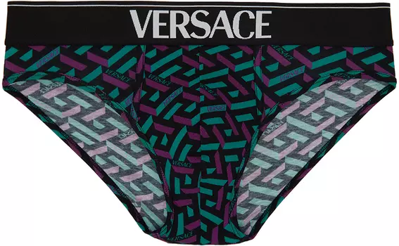 Черные трусы La Greca Versace Underwear