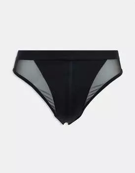 Черные трусы с прозрачными деталями ASOS