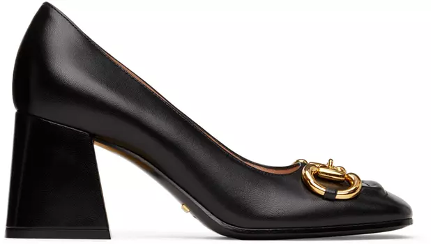Черные туфли на среднем каблуке Gucci