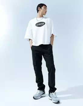 Черные узкие брюки карго ASOS DESIGN