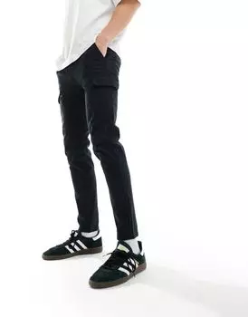 Черные узкие брюки карго ASOS DESIGN