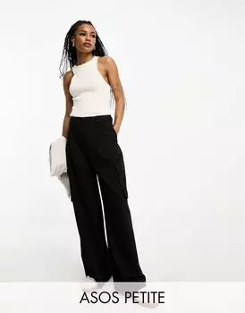 Черные узкие брюки в стиле милитари ASOS DESIGN Petite