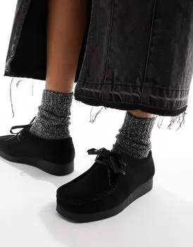 Черные замшевые туфли Clarks Wallabee Evo