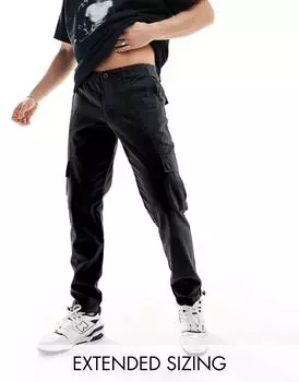 Черные зауженные брюки карго ASOS DESIGN