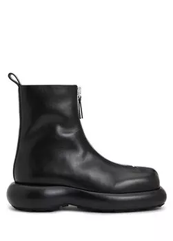 Черные женские кожаные ботинки Jil Sander