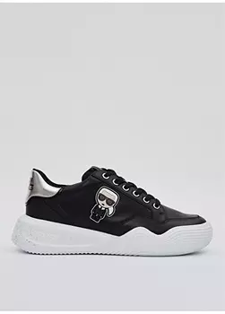 Черные женские кожаные кроссовки Karl Lagerfeld