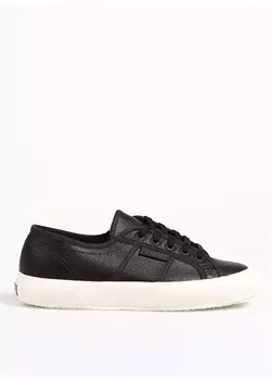 Черные женские кожаные кроссовки Superga