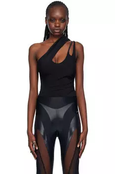 Черный асимметричный боди Mugler