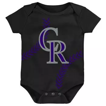 Черный боди Colorado Rockies для бега для новорожденных и младенцев Outerstuff