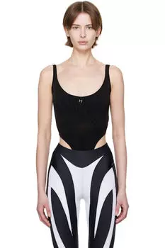 Черный боди Viscrepe Mugler