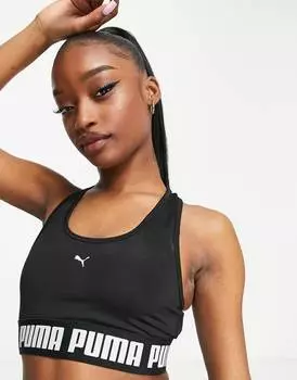 Черный бюстгальтер средней плотности Puma