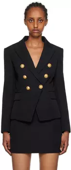 Черный двубортный пиджак Balmain