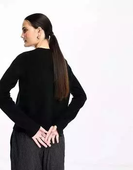 Черный джемпер аккуратного кроя с круглым вырезом ASOS