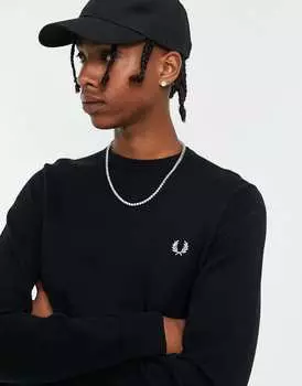 Черный джемпер с круглым вырезом Fred Perry