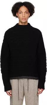 Черный горизонтальный свитер sacai