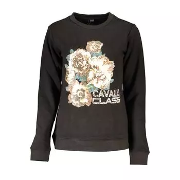 Черный хлопковый свитер cavalli CLASS