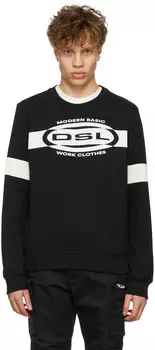 Черный хлопковый свитшот Diesel