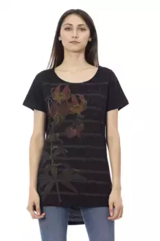 Черный хлопковый женский топ Trussardi