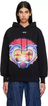 Черный худи с принтом \дельфин\"" MSGM