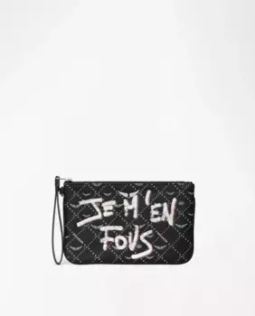 Черный клатч-сумочка с монограммой Z Zadig & Voltaire