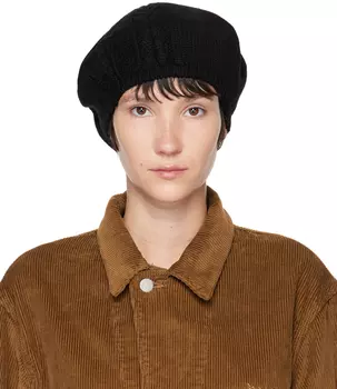 Черный косыночный берет Y's