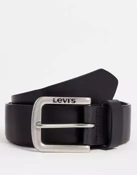 Черный кожаный ремень Levi's seine с логотипом