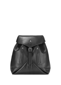 Черный кожаный рюкзак meisterstck с логотипом Montblanc