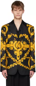 Черный пиджак Maschera в стиле барокко Versace