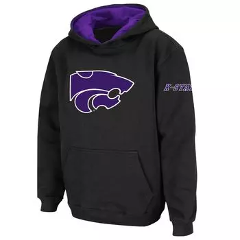 Черный пуловер с капюшоном и большим логотипом Youth Stadium Athletic Kansas State Wildcats Unbranded