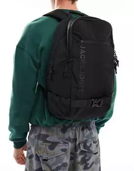 Черный рюкзак Jack & Jones из рипстопа с логотипом и отделением для ноутбука