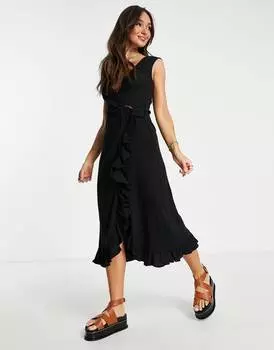 Черный сарафан миди ASOS DESIGN
