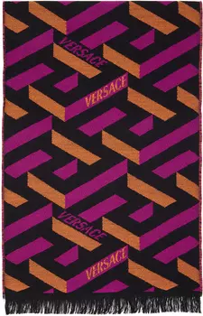 Черный шарф \La Greca\"" Versace