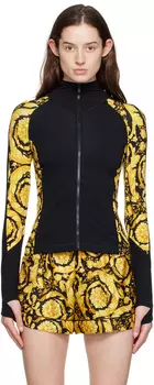 Черный спортивный свитер Barocco Versace Underwear