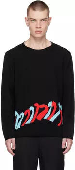 Черный свитер с графическим рисунком Comme des Garons