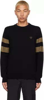 Черный свитер с круглым вырезом Fred Perry