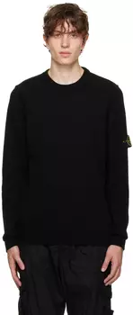 Черный свитер с круглым вырезом Stone Island