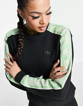 Черный свитер с лентой adidas Originals Retro Sport