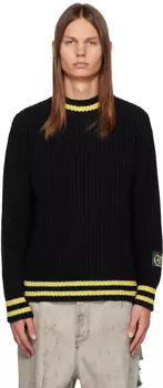 Черный свитер с нашивками MSGM College