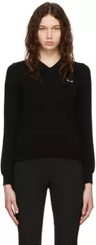 Черный свитер с вышивкой Comme des Garons Play